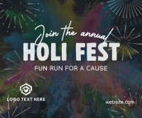 Holi Fest Fun Run Facebook Post Design