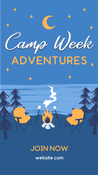 Moonlit Campground Facebook Story Design