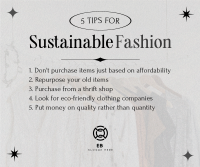 Stylish Chic Sustainable Fashion Tips Facebook Post Design