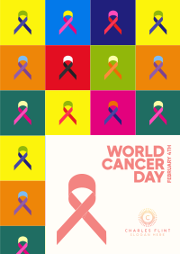 Multicolor Cancer Day Poster Image Preview