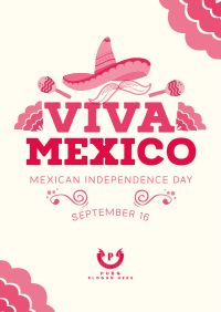 Viva Mexico Sombrero Poster Design