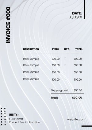 Wavy Abstract Lines Invoice