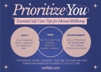 Minimalist Self-Care Tips Postcard Image Preview