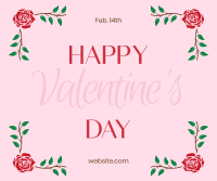 Valentine Border Rose Facebook Post Design