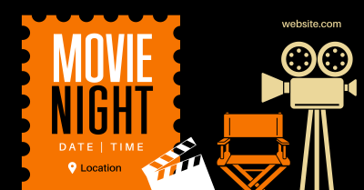 Minimalist Movie Night Facebook ad Image Preview