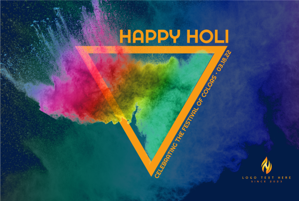 Holi Color Explosion Pinterest Cover Design