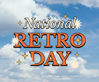 National Retro Day Clouds Facebook Post Design