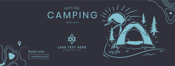 Campsite Sketch Facebook Cover Design Image Preview