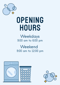 Laundry Shop Hours Poster Design