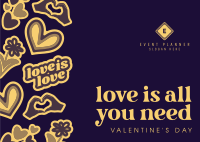 Valentine Love Postcard Design
