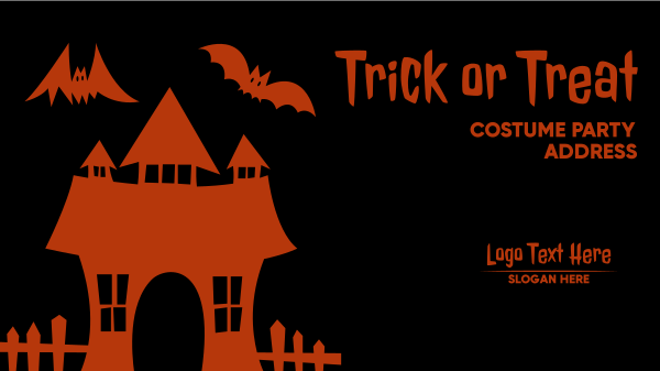 Trick or Treat Bat Mansion Facebook Event Cover Design Image Preview