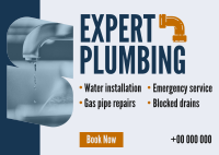 Minimalist Expert Plumbing Postcard Design