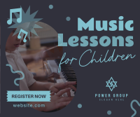 Music Lessons for Kids Facebook Post Design