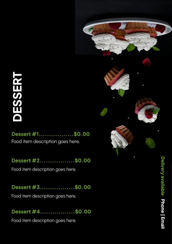 Dessert Menu Design Image Preview