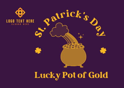 Lucky Pot of Gold Postcard Image Preview