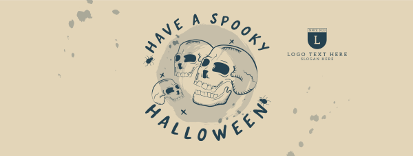 Halloween Skulls Greeting Facebook Cover Design Image Preview