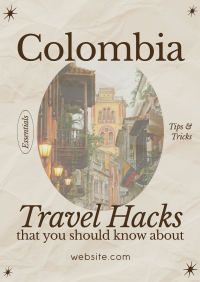 Modern Nostalgia Colombia Travel Hacks Poster Image Preview