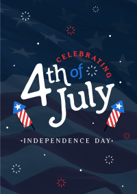 Modern Fireworks Celebrate 4th of July Poster Design