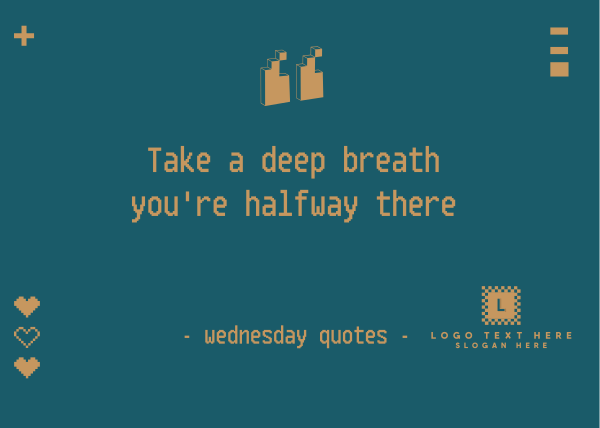 Wednesday Pixel Quote Postcard Design Image Preview