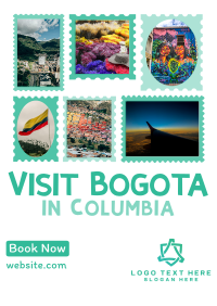 Travel to Colombia Postage Stamps Flyer Image Preview