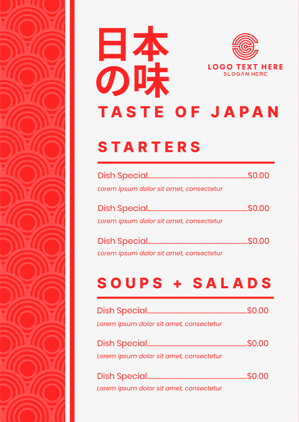 Japanese Taste Menu Design Image Preview