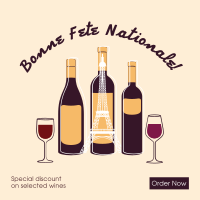 Bastille Day Wine Instagram Post Design
