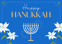Hanukkah Lilies Postcard Image Preview