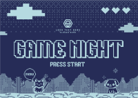 Retro 8-Bit Game Night Postcard Design