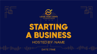 Simple Business Podcast Facebook Event Cover Design