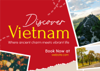 Vietnam Travel Tour Scrapbook Postcard Design