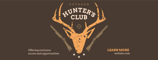 Join The Hunter's Club Facebook Cover Design Image Preview