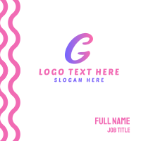 Curly Feminine G Business Card Design