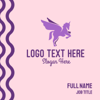 Purple Flying Unicorn Business Card Design