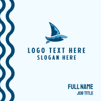 Blue Shark Sailing Boat Business Card Design