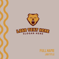 Wild Aggressive Brown Bear Business Card Design