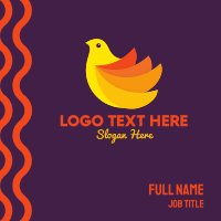 Yellow Orange Bird Business Card Design