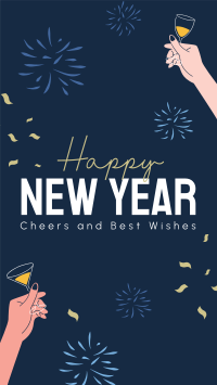 New Year Toast Greeting Facebook Story Design