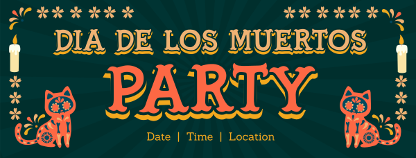 Muerto Cat Party Facebook Cover Design