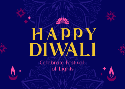 Happy Diwali Greeting Postcard Image Preview