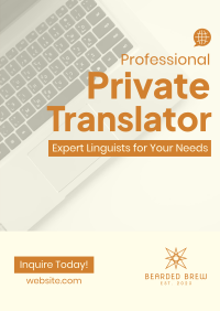 Professional Private Translator Poster Image Preview