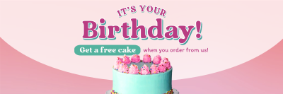 Birthday Cake Promo Twitter header (cover) Image Preview
