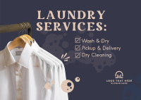 Laundry Services List Postcard Design