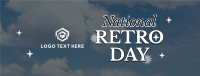 National Retro Day Clouds Facebook Cover Design