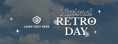 National Retro Day Clouds Facebook cover Image Preview