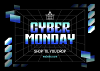 Futuristic Cyber Monday Postcard Design