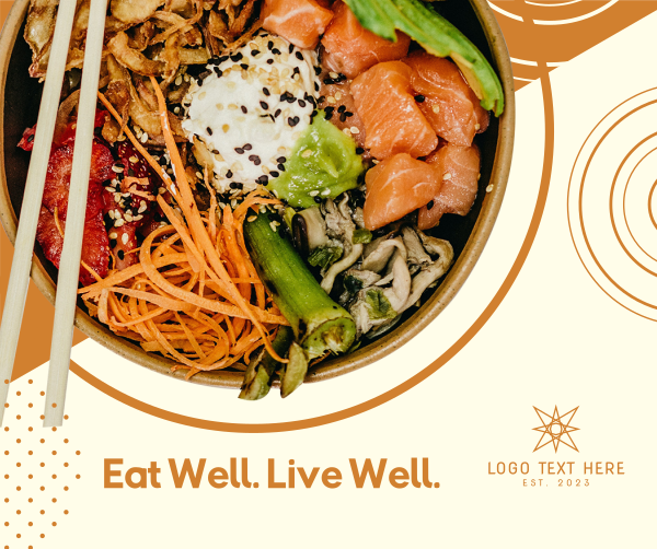 Healthy Food Sushi Bowl Facebook Post Design Image Preview