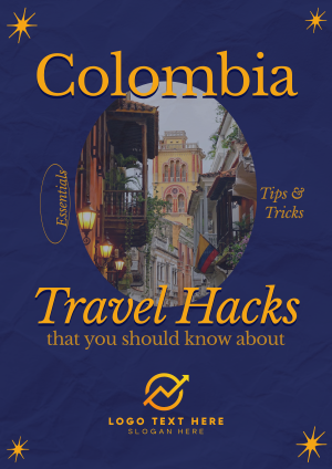 Modern Nostalgia Colombia Travel Hacks Flyer Image Preview