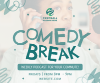 Comedy Break Podcast Facebook Post Design