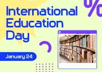 International Education Day Postcard Design