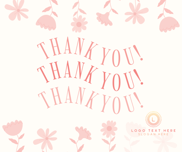 Dainty Floral Thank You Facebook Post Design Image Preview
